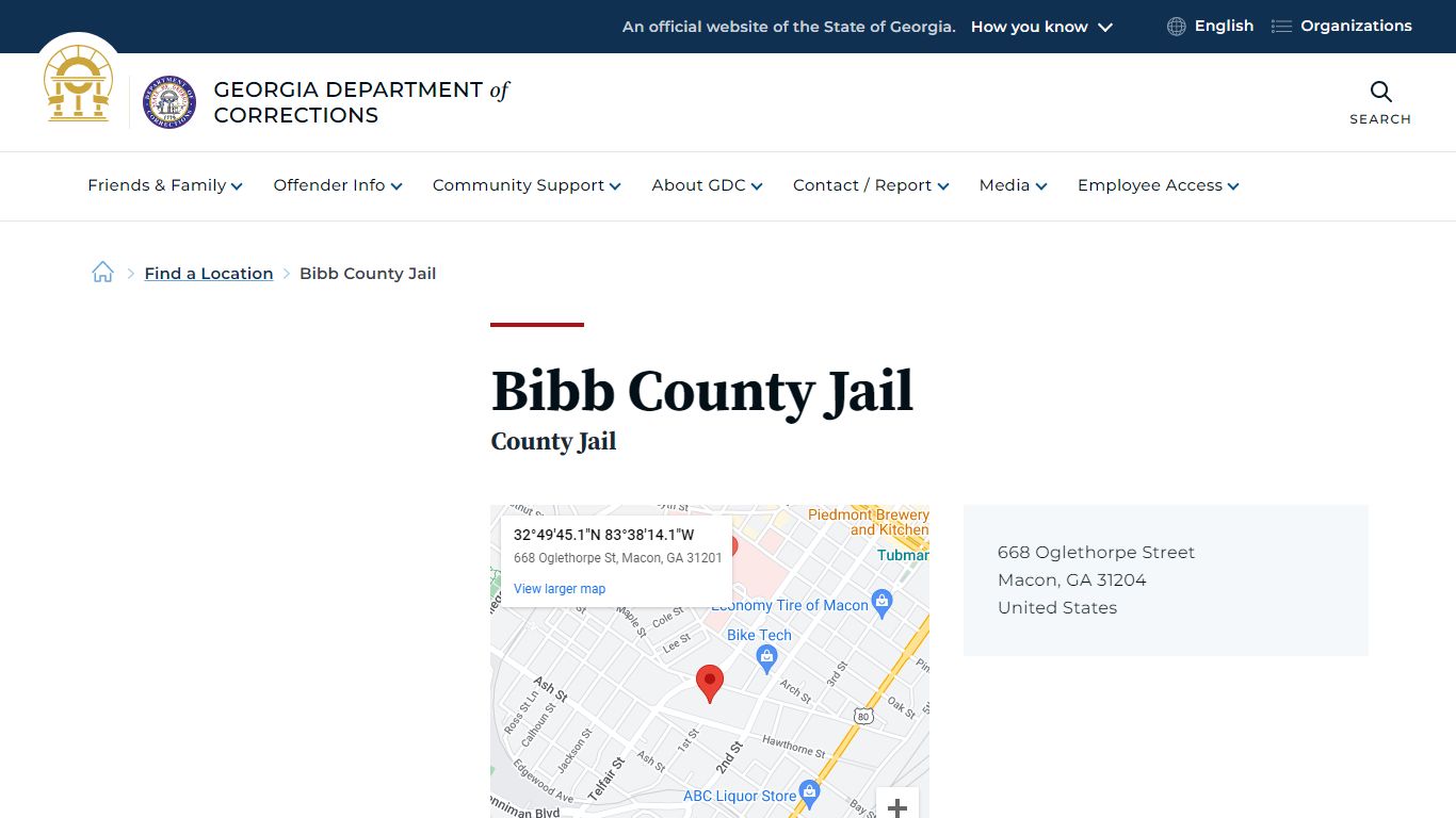 Bibb County Jail | Georgia Department of Corrections